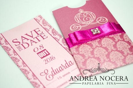 Convite Para festa com o tema Cinderela