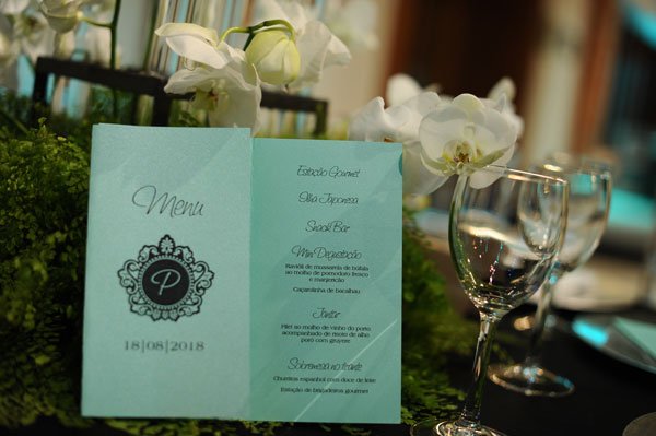 Cardápio para festa de 15 anos