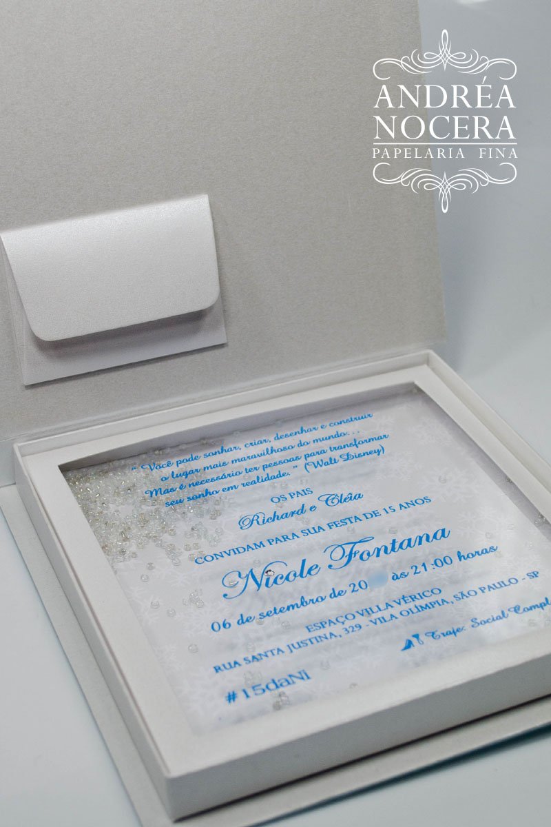 Convite de 15 anos com Flocos de Neve