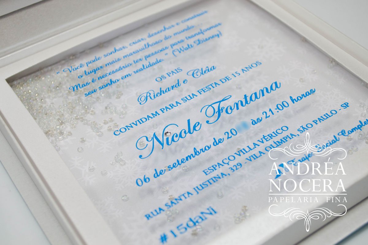 Convite de 15 anos com Flocos de Neve